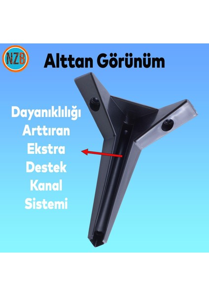 Mobilya Yükseltici Kanepe Sehpa Tv Ünitesi Koltuk Ayağı 18 cm Siyah Baza Ayak