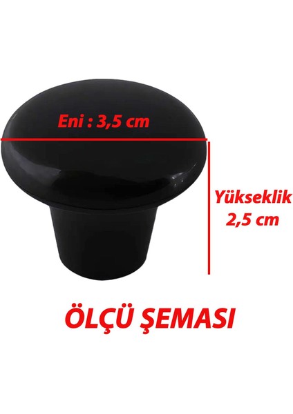Sert Plastik Mantar Düğme Kulp Siyah Dolap Mobilya Mutfak Dolabı Çekmece Kapak Kulpu Kulbu
