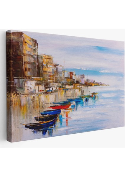 Dekoratif Kanvas Tablo Duvar Dekoru Mykonos Limanı Modern 1209 Bungknv