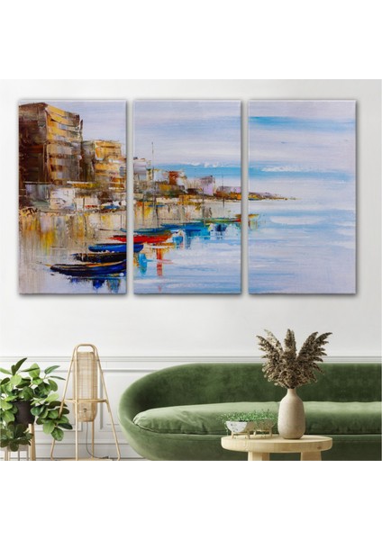 Dekoratif Kanvas Tablo Duvar Dekoru Mykonos Limanı Modern 1209 Bungknv