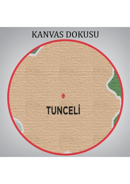 Dekoratif Kanvas Tablo Duvar Dekoru Il ve Ilçeler Haritası Tunceli Modern 1473 Bungknv