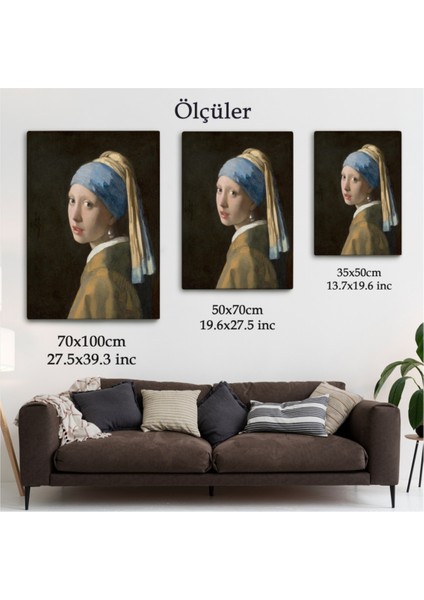 Dekoratif Kanvas Tablo Duvar Dekoru Inci Küpeli Kız Johannes Vermeer 4969 Bungknv