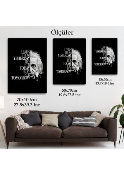 Kanvas Duvar Dekoru Einstein Dünden Öğrenin Bugünü Yaşayın Yarını Umut Edin Tablo 5275 Bungknv