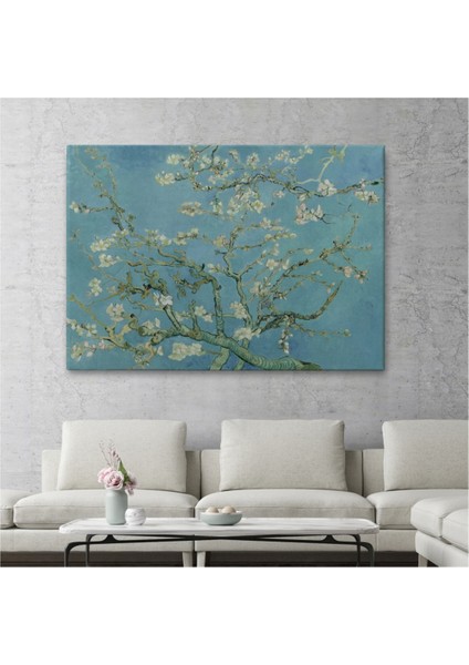 Dekoratif Kanvas Tablo Duvar Dekoru Badem Ağacı Eseri Blossoming Almond Tree Van Gogh 5164 Bungknv