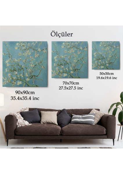 Dekoratif Kanvas Tablo Duvar Dekoru Badem Ağacı Eseri Blossoming Almond Tree Van Gogh 5164 Bungknv