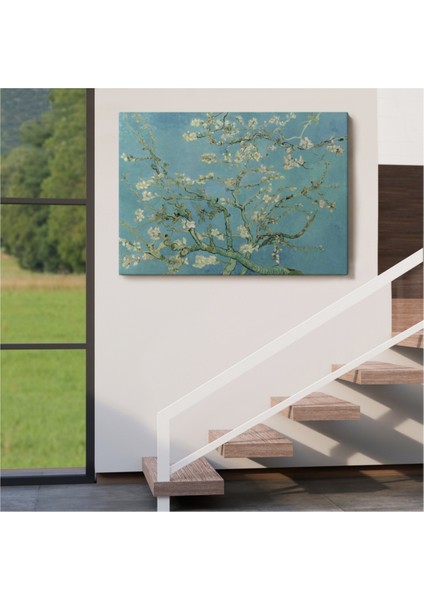 Dekoratif Kanvas Tablo Duvar Dekoru Badem Ağacı Eseri Blossoming Almond Tree Van Gogh 5164 Bungknv