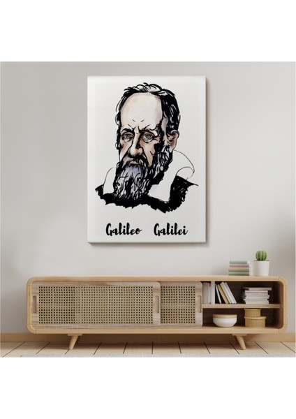 Dekoratif Kanvas Tablo Duvar Dekoru Astronom ve Fizikçi Galileo Galilei 5915 Bungknv