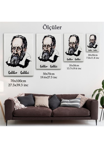 Dekoratif Kanvas Tablo Duvar Dekoru Astronom ve Fizikçi Galileo Galilei 5915 Bungknv