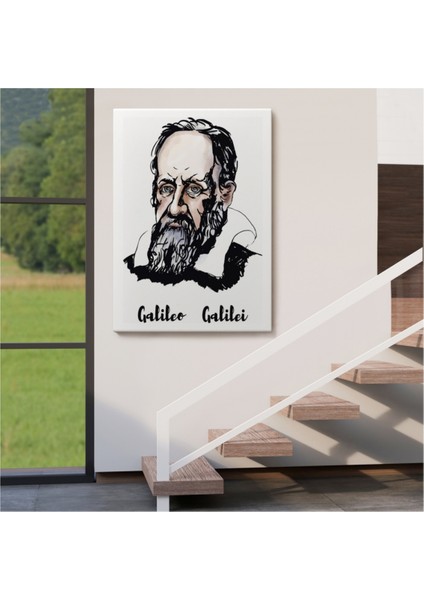 Dekoratif Kanvas Tablo Duvar Dekoru Astronom ve Fizikçi Galileo Galilei 5915 Bungknv