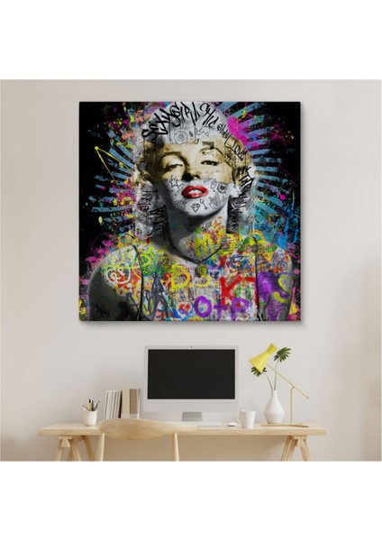 Dekoratif Kanvas Tablo Duvar Dekoru Graffiti Sokak Sanatı Marilyn Monroe 5893 Bungknv