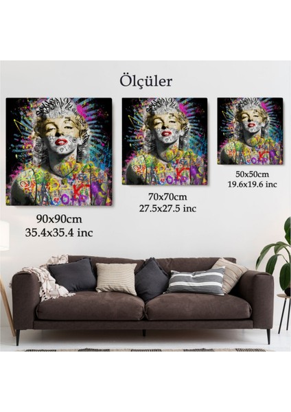 Dekoratif Kanvas Tablo Duvar Dekoru Graffiti Sokak Sanatı Marilyn Monroe 5893 Bungknv