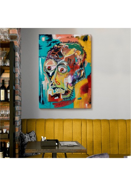 Dekoratif Kanvas Tablo, Duvar Dekoru, İsimsiz Kafatası 1981 Sergisi, Jean Michel Basquiat 4977 BUNGKNV