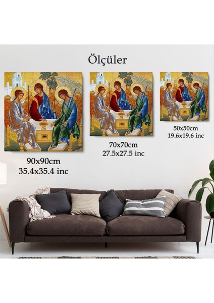 Dekoratif Kanvas Tablo, Duvar Dekoru, Kutsal Üçleme Andrei Rublev Kilise 5327 BUNGKNV