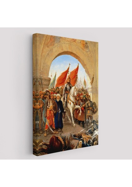 Dekoratif Kanvas Tablo, Duvar Dekoru, Fatih Sultan Mehmet'in İstanbul'a Girişi Fausto Zonaro 6439 BUNGKNV