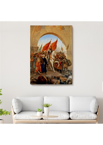 Dekoratif Kanvas Tablo, Duvar Dekoru, Fatih Sultan Mehmet'in İstanbul'a Girişi Fausto Zonaro 6439 BUNGKNV