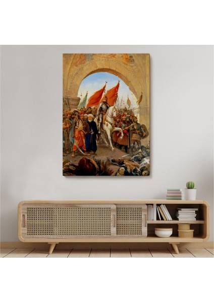 Dekoratif Kanvas Tablo, Duvar Dekoru, Fatih Sultan Mehmet'in İstanbul'a Girişi Fausto Zonaro 6439 BUNGKNV