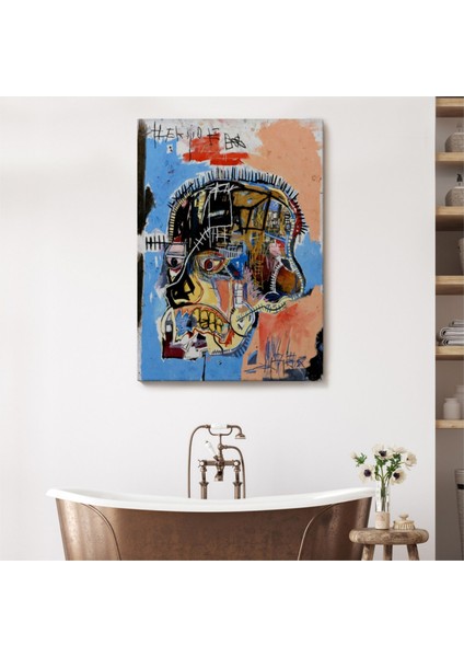 Dekoratif Kanvas Tablo, Duvar Dekoru, İsimsiz Kafatası 1981 Sergisi, Basquiat 4978 BUNGKNV