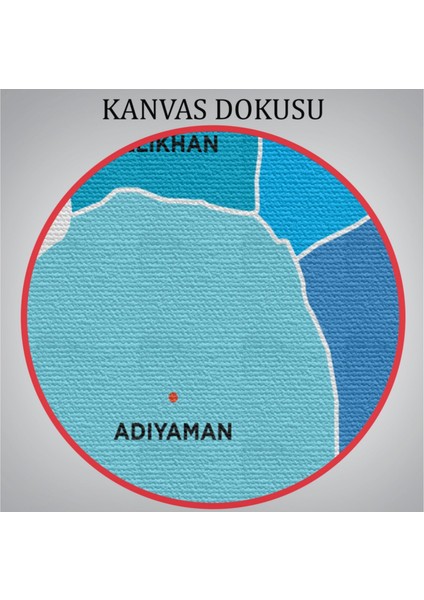 Dekoratif Kanvas Tablo Duvar Dekoru Il ve Ilçeler Haritası Adıyaman Modern 1249 Bungknv