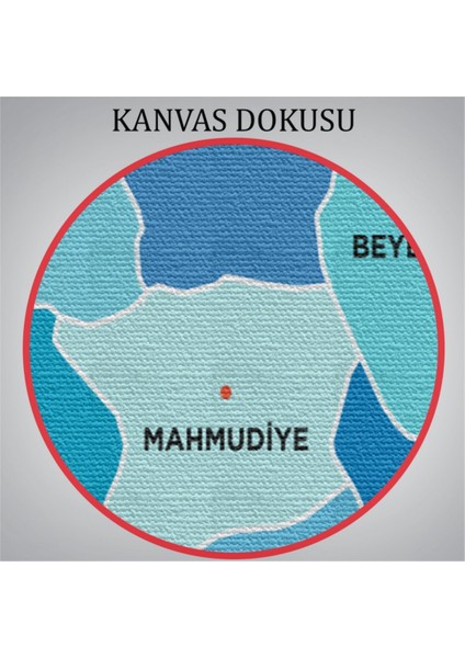 Dekoratif Kanvas Tablo Duvar Dekoru Il ve Ilçeler Haritası Eskişehir Modern 1341 Bungknv