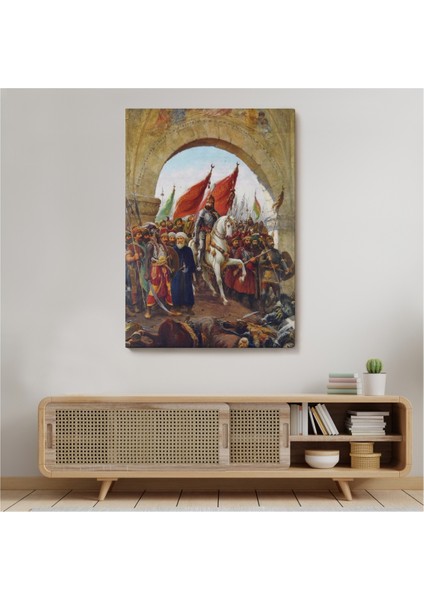 Dekoratif Kanvas Tablo Duvar Dekoru Fatih Sultan Mehmet Istanbul'a Girerken Zonaro 5298 Bungknv