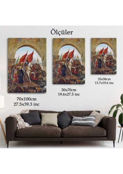 Dekoratif Kanvas Tablo Duvar Dekoru Fatih Sultan Mehmet Istanbul'a Girerken Zonaro 5298 Bungknv