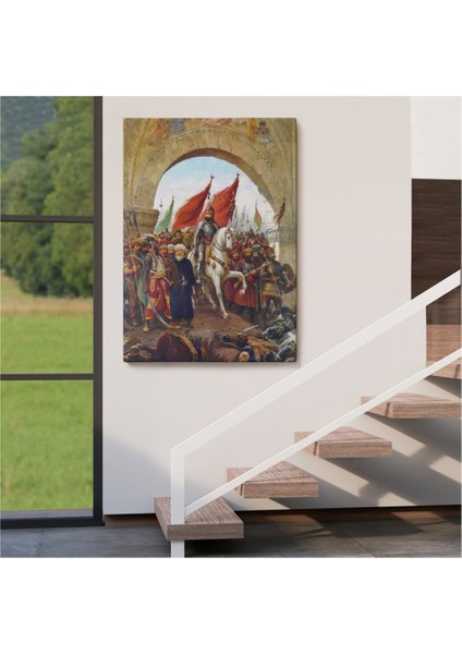 Dekoratif Kanvas Tablo Duvar Dekoru Fatih Sultan Mehmet Istanbul'a Girerken Zonaro 5298 Bungknv