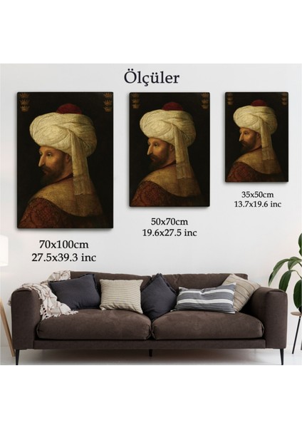 Dekoratif Kanvas Tablo Duvar Dekoru Fatih Sultan Mehmed Han Portresi 6409 Bungknv