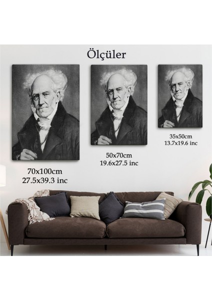 Dekoratif Kanvas Tablo Duvar Dekoru Arthur Schopenhauer Portre 6266 Bungknv