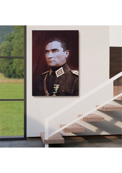 Dekoratif Kanvas Tablo Duvar Dekoru Mustafa Kemal Atatürk Portresi CP67 Bungknv