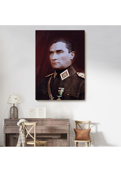 Dekoratif Kanvas Tablo Duvar Dekoru Mustafa Kemal Atatürk Portresi CP67 Bungknv