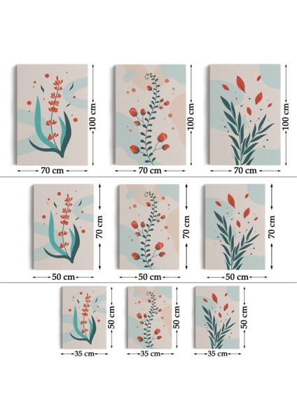 Dekoratif Kanvas Tablo Duvar Dekoru Modern Sanat Temalı 3'lü Set Aü22 Bungknv