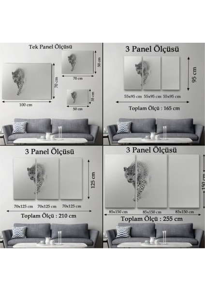 Dekoratif Kanvas Tablo Duvar Dekoru Leopar Hayvan Temalı 1154 Bungknv