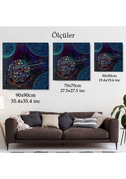 Dekoratif Kanvas Tablo Duvar Dekoru Yedi Gök Yer ve Bunların Içindekiler O'nu Tesbih Eder 3297 Bungknv