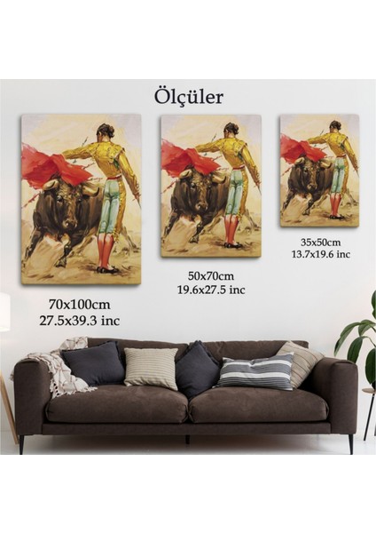 Dekoratif Kanvas Tablo Duvar Dekoru Ispanyol Matador Modern 6250 Bungknv
