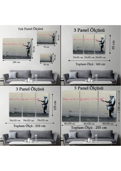 Dekoratif Kanvas Tablo Duvar Dekoru Hayatta Yaptıklarımız Ebediyette Yankılanır Banksy 5007 Bungknv