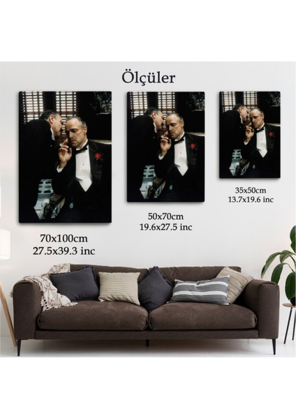 Dekoratif Kanvas Tablo Duvar Dekoru Vito Corleone Film Sahnesi The Godfather 5279 Bungknv