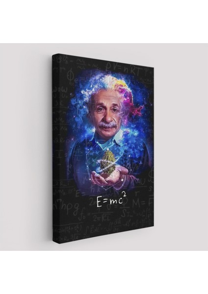 Dekoratif Kanvas Tablo Duvar Dekoru E=mc2 ve Albert Einstein Matematik 5244 Bungknv