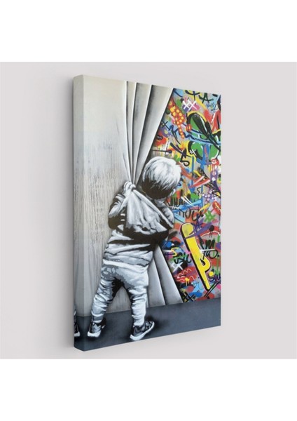 Dekoratif Kanvas Tablo Duvar Dekoru Sokak Sanatı Popart Banksy Tarz 6168 Bungknv