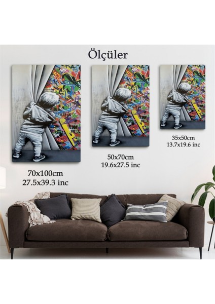Dekoratif Kanvas Tablo Duvar Dekoru Sokak Sanatı Popart Banksy Tarz 6168 Bungknv