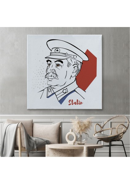 Dekoratif Kanvas Tablo Duvar Dekoru Josef Stalin Sovyet Devlet Adamı 5822 Bungknv