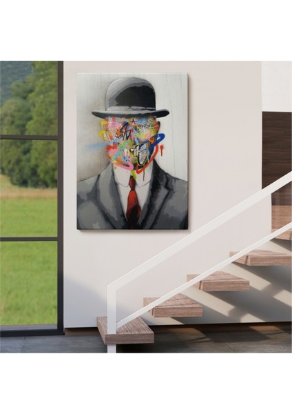 Dekoratif Kanvas Tablo Duvar Dekoru Graffiti Pop Art Insanın Oğlu Rene Magritte 6316 Bungknv