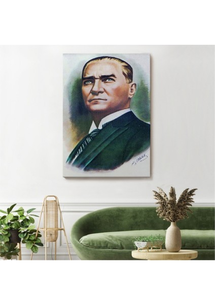 Dekoratif Kanvas Tablo Duvar Dekoru Mustafa Kemal Atatürk Portresi CR68 Bungknv