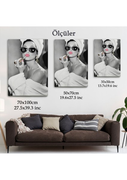 Dekoratif Kanvas Tablo Duvar Dekoru Audrey Hepburn Modern 5103 Bungknv