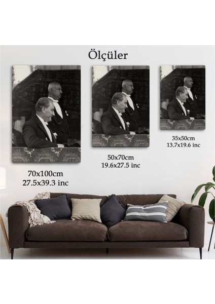 Dekoratif Kanvas Tablo Duvar Dekoru Mustafa Kemal Atatürk ve Karizması 6052 Bungknv
