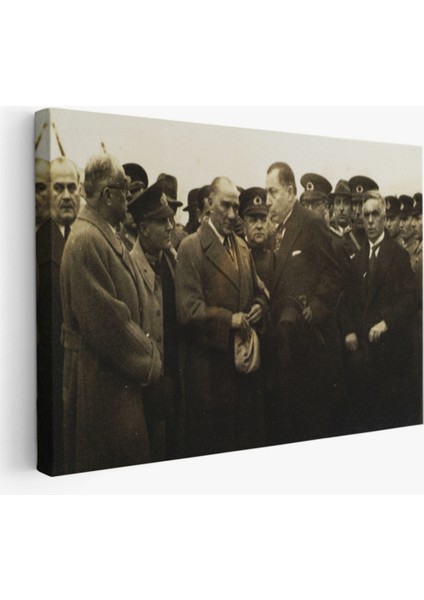 Dekoratif Kanvas Tablo Duvar Dekoru Mustafa Kemal Atatürk'ün Anadolu'yu Ziyareti Cü74 Bungknv