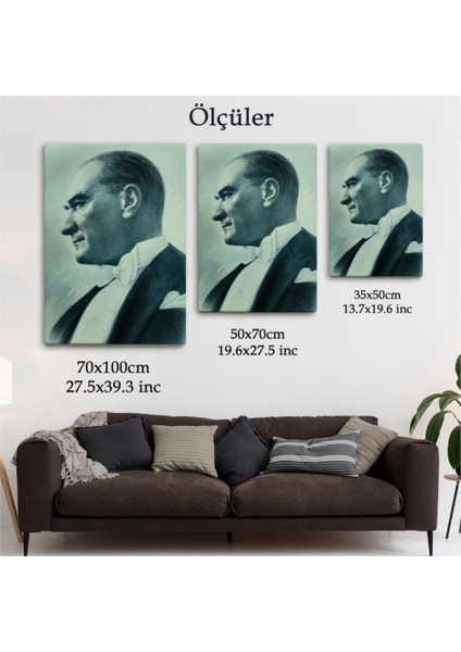 Dekoratif Kanvas Tablo Duvar Dekoru Mustafa Kemal Atatürk Portresi CN63 Bungknv