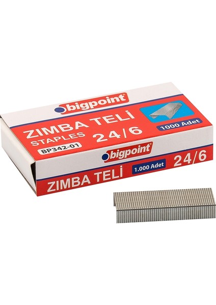 | Zımba Teli, 1000 Adet 24/6 - 26/6 Zımba ile Uyumlu [no: 24/6]