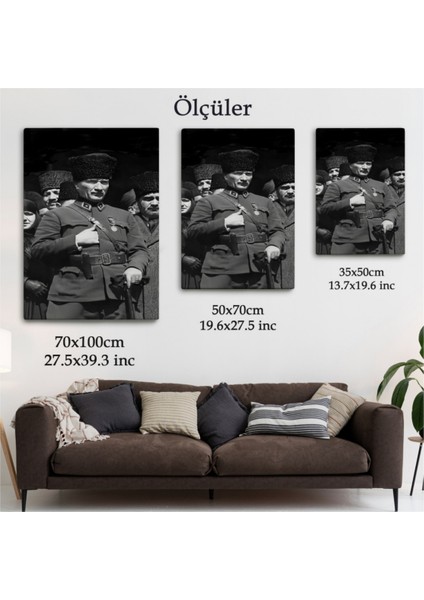 Dekoratif Kanvas Tablo Duvar Dekoru Mustafa Kemal Atatürk Portresi EY123 Bungknv