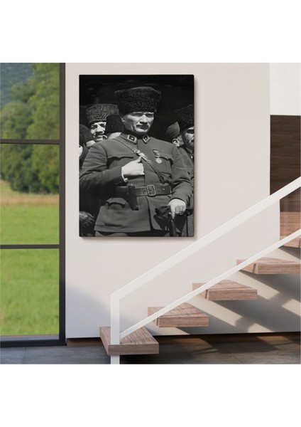 Dekoratif Kanvas Tablo Duvar Dekoru Mustafa Kemal Atatürk Portresi EY123 Bungknv