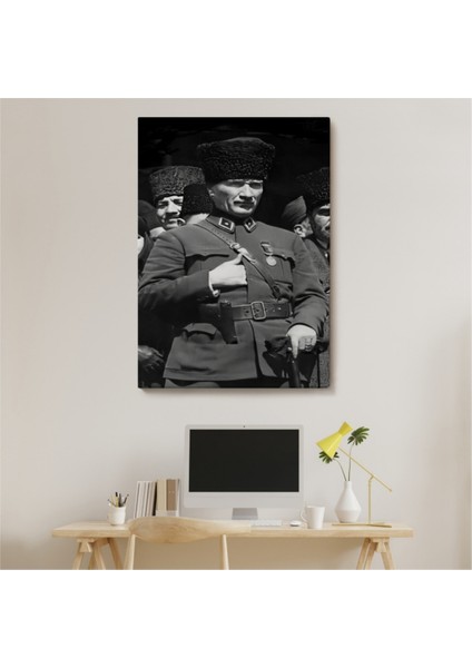 Dekoratif Kanvas Tablo Duvar Dekoru Mustafa Kemal Atatürk Portresi EY123 Bungknv
